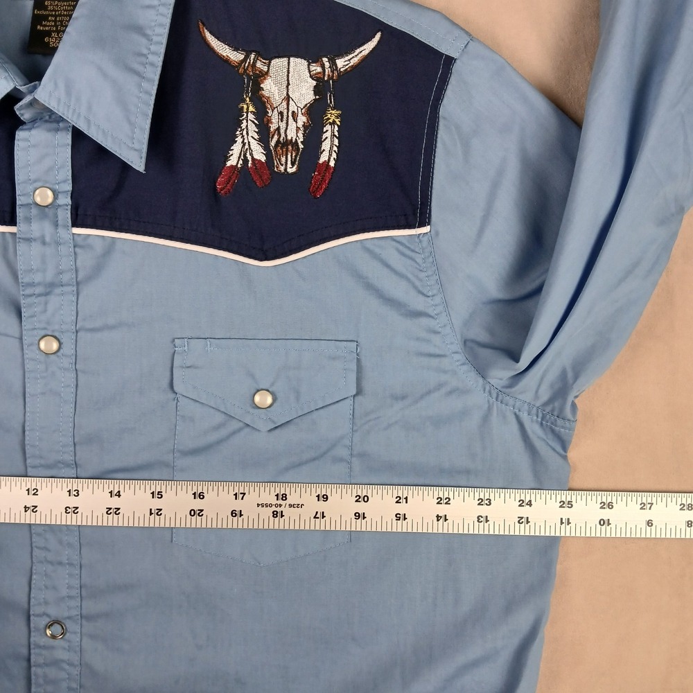 Vintage High Noon XLT Mens Shirt Western Rodeo FLAWS 25x31 Cowboy Snap - Picture 6 of 13